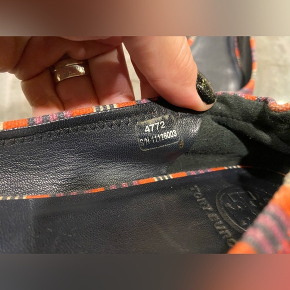 Tory Burch Reva Bauer Stripe Printed Canvas Flats - Picture 5 of 10